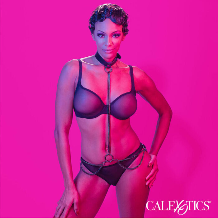 CALEXOTICS - EUPHORIA COLLAR HALTER Y CORREA CON CADENA - CandyHot - Foto 5