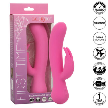 CALEXOTICS - FIRST TIME VIBRADOR RABBIT RECARGABLE ROSA - CandyHot - Foto 1