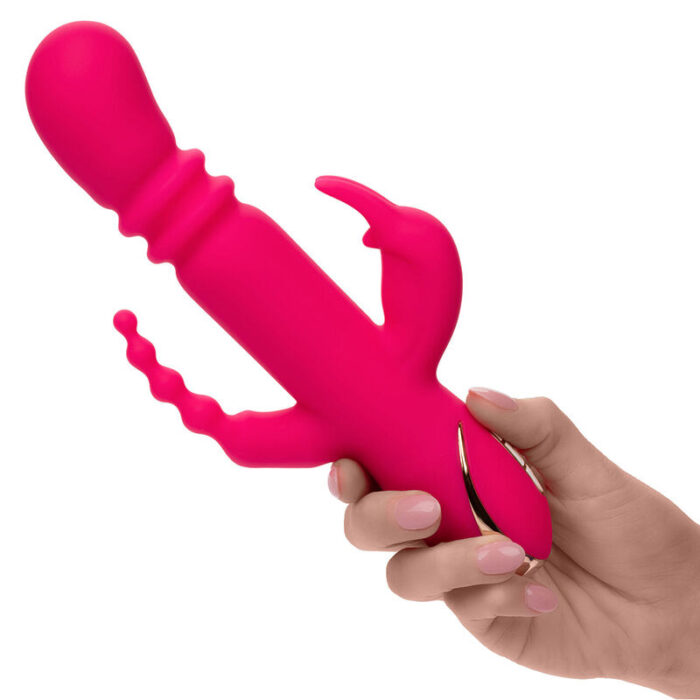 CALEXOTICS - JACK FANTASY TRIPLE VIBRADOR CALENTABLE RABBIT ROSA - CandyHot - Foto 6