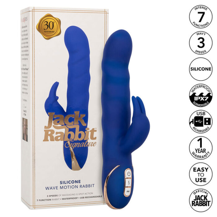 CALEXOTICS - JACK VIBRADOR RABBIT MOVIMIENTO DE ONDAS AZUL - CandyHot - Foto 1
