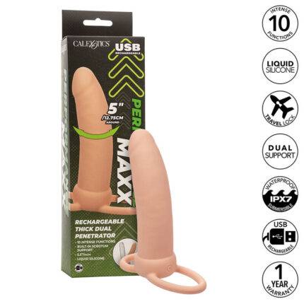 CALEXOTICS - MAXX DOBLE PENETRADOR GRUESO 10 VIBRACIONES NATURAL - CandyHot - Foto 1