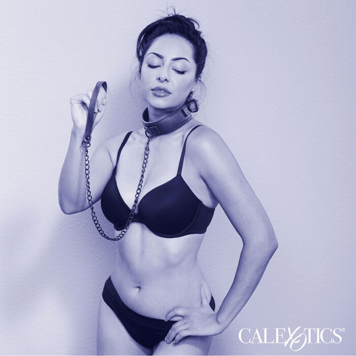 CALEXOTICS - NOCTURNAL COLLAR Y CORREA CUERO AJUSTABLE NEGRO - CandyHot - Foto 5