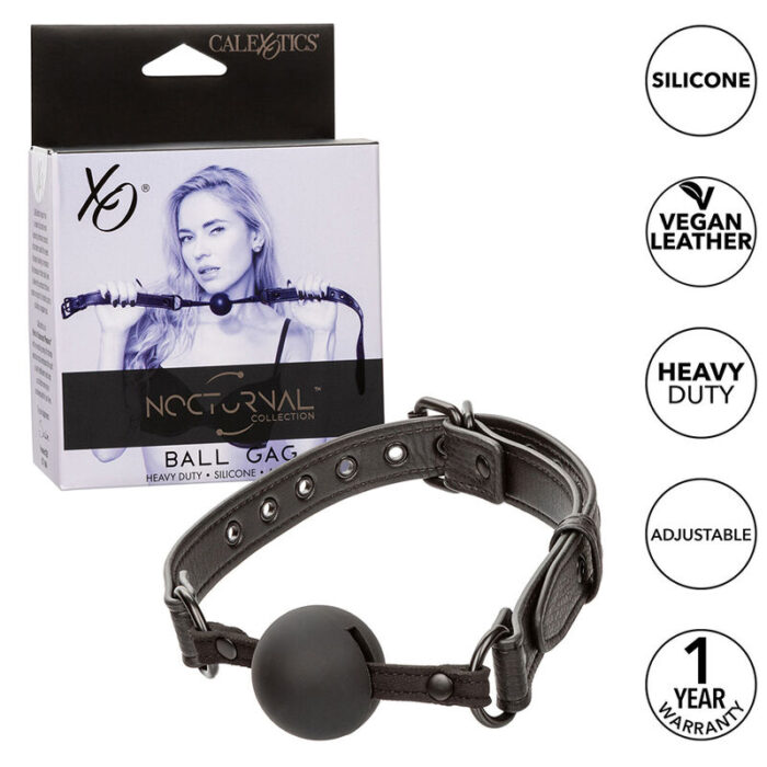 CALEXOTICS - NOCTURNAL MORDAZA DE BOLA SILICONA NEGRO - CandyHot - Foto 1