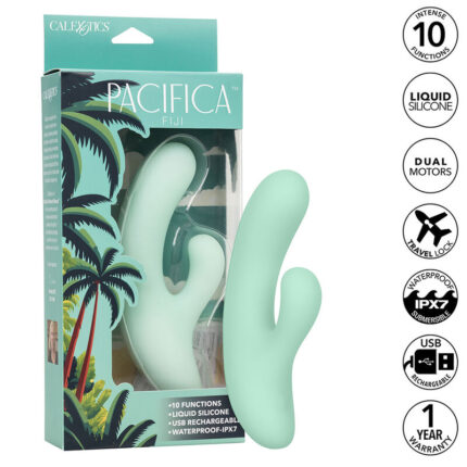 CALEXOTICS - PACIFICA FIJI VIBRADOR Y ESTIMULADOR PUNTO G 10 VIBRACIONES AQUA - CandyHot - Foto 2