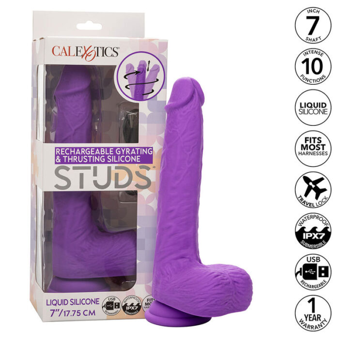 CALEXOTICS - STUDS VIBRADOR RECARGABLE Y GIRATORIO 10 VIBRACIONES VIOLETA - CandyHot - Foto 1