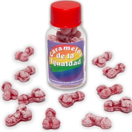 DIABLO PICANTE - 12 CARAMELOS DE LA IGUALDAD FORMA PENE FRESA/CEREZA - CandyHot - Foto 1