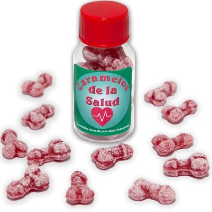 DIABLO PICANTE - 12 CARAMELOS DE LA SALUD FORMA PENE FRESA/CEREZA - CandyHot - Foto 1