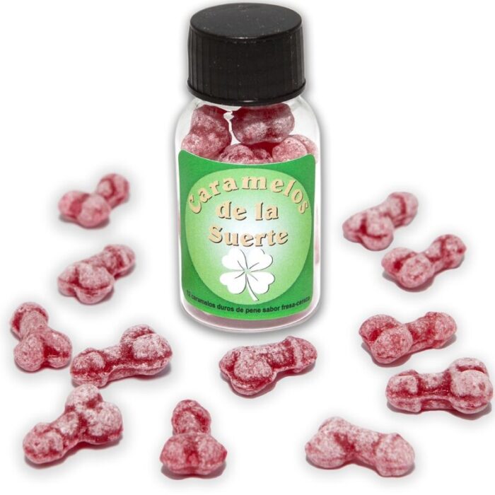 DIABLO PICANTE - 12 CARAMELOS DE LA SUERTE FORMA PENE FRESA/CEREZA - CandyHot - Foto 1