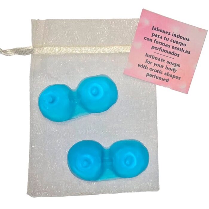 DIABLO PICANTE - 2 JABONES PERFUMADOS FORMA PECHOS AZUL - CandyHot - Foto 1