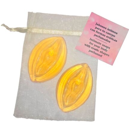 DIABLO PICANTE - 2 JABONES PERFUMADOS FORMA VAGINA AMARILLO - CandyHot - Foto 1
