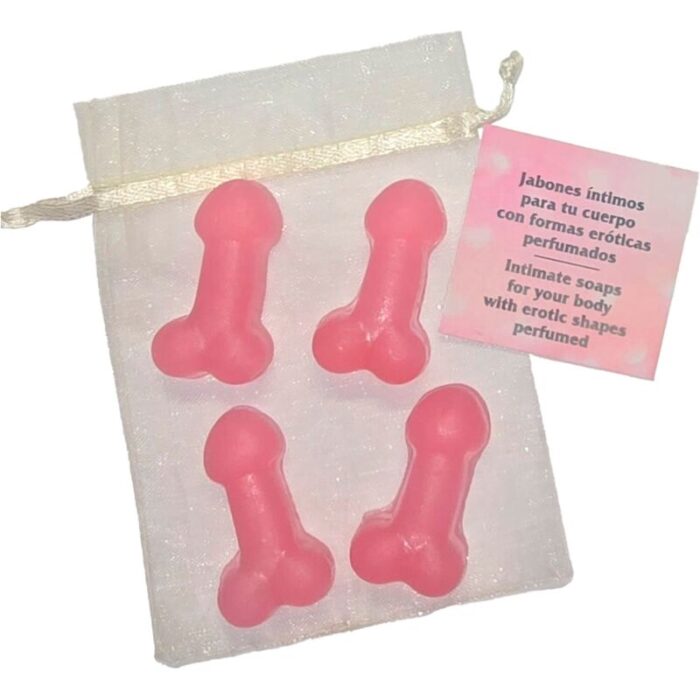 DIABLO PICANTE - 4 MINI JABONES PERFUMADOS FORMA PENE ROSA - CandyHot - Foto 1