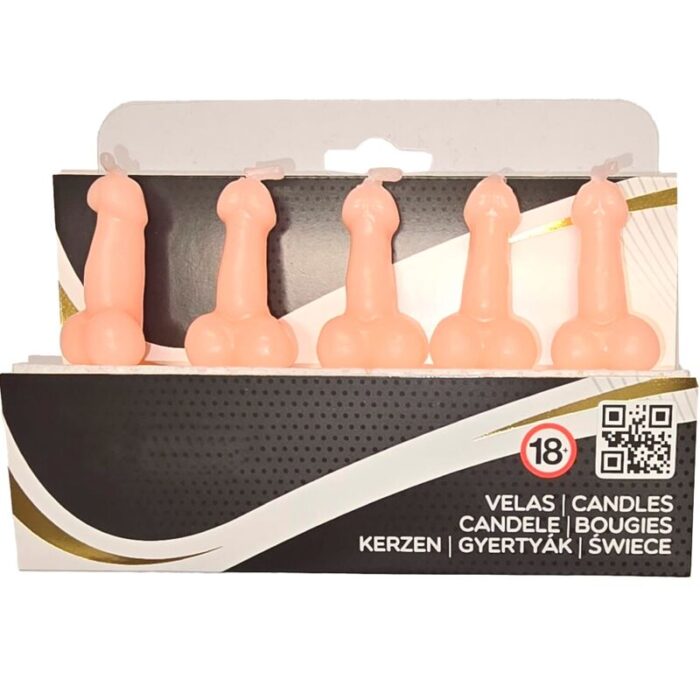 DIABLO PICANTE - CAJA 5 VELAS FORMA PENE CARNE - CandyHot - Foto 1