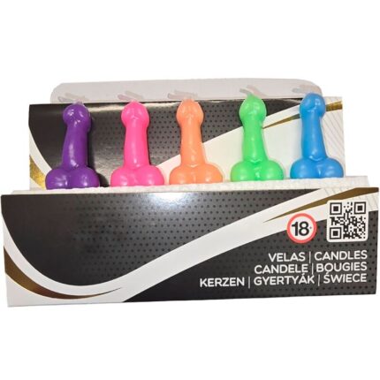 DIABLO PICANTE - CAJA 5 VELAS FORMA PENE DIFERENTES COLORES - CandyHot - Foto 1