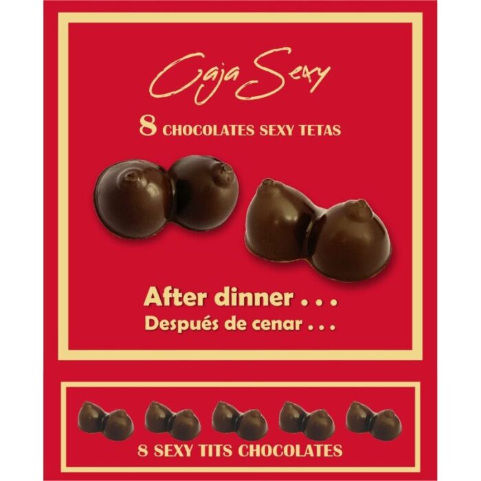 DIABLO PICANTE - CAJA 8 CHOCOLATINAS FORMA DE PECHOS - CandyHot - Foto 1