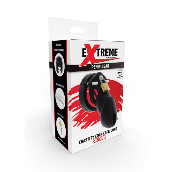 HIDDEN DESIRE - EXTREME JAULA DE CASTIDAD SILICONA TALLA L NEGRO - CandyHot - Foto 5