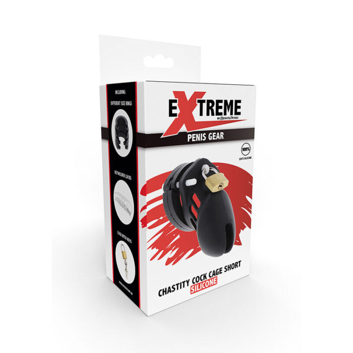 HIDDEN DESIRE - EXTREME JAULA DE CASTIDAD SILICONA TALLA S NEGRO - CandyHot - Foto 5