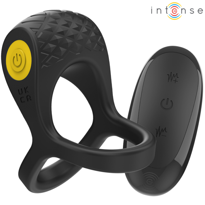 INTENSE - ALEX ANILLO DOBLE VIBRADOR PENE 10 VIBRACIONES NEGRO - CandyHot - Foto 1