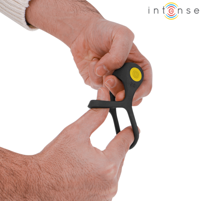 INTENSE - ALEX ANILLO DOBLE VIBRADOR PENE 10 VIBRACIONES NEGRO - CandyHot - Foto 5