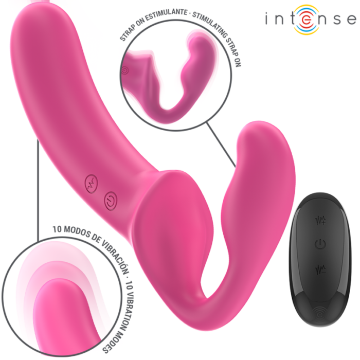 INTENSE - AMY VIBRADOR DOBLE 20 CM ROSA CONTROL REMOTO - CandyHot - Foto 1