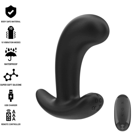 INTENSE - CHANDLER PLUG ANAL 10 VIBRACIONES NEGRO CONTROL REMOTO - CandyHot - Foto 1