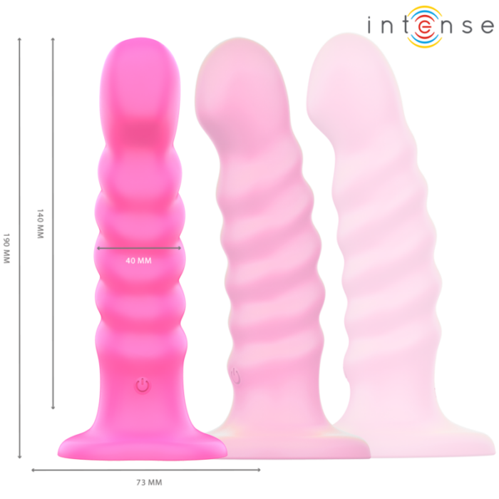 INTENSE - CINDY VIBRADOR TALLA L DISEÑO EN ESPIRAL 10 VIBRACIONES ROSA CONTROL REMOTO - CandyHot - Foto 2