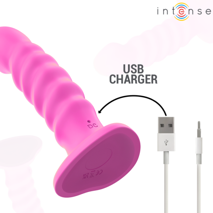 INTENSE - CINDY VIBRADOR TALLA L DISEÑO EN ESPIRAL 10 VIBRACIONES ROSA CONTROL REMOTO - CandyHot - Foto 5