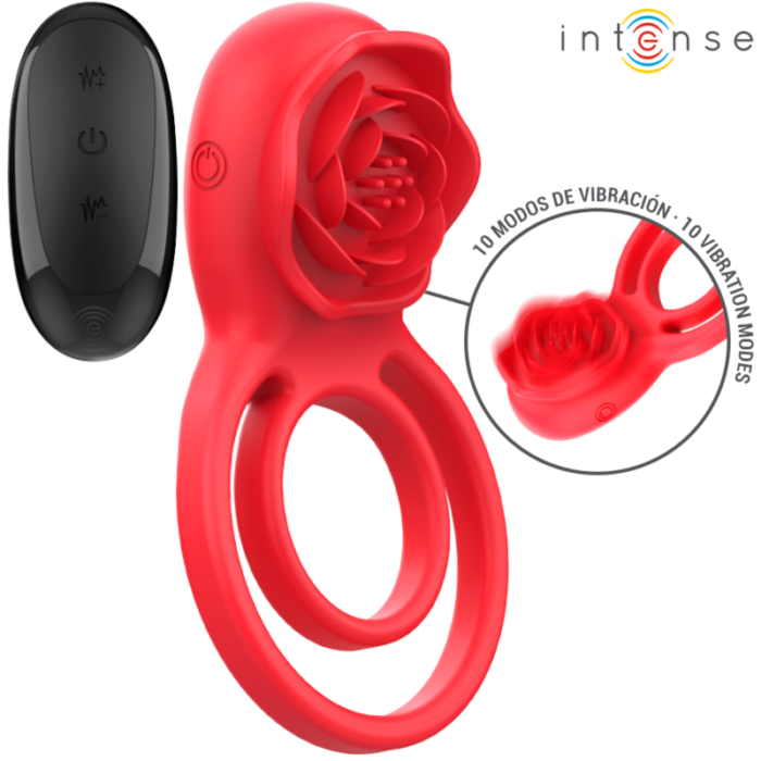 INTENSE - GAIL ROSA ESTIMULADORA 10 VIBRACIONES ROJO CONTROL REMOTO - CandyHot - Foto 1