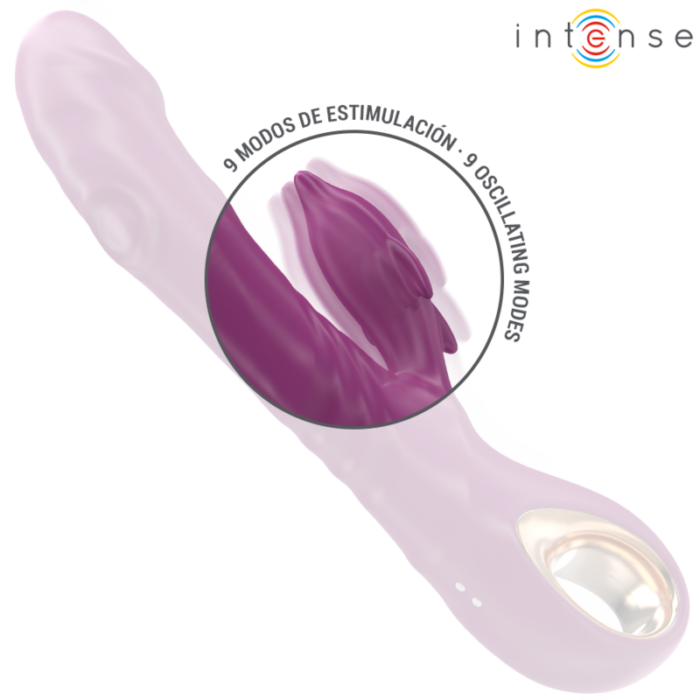 INTENSE - HALLE VIBRADOR MULTIFUNCIÓN CON LENGUA ESTIMULADORA EN FORMA DE DELFÍN MORADO - CandyHot - Foto 5