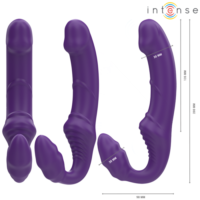 INTENSE - JILL VIBRADOR DOBLE 20 CM VIOLETA CONTROL REMOTO - CandyHot - Foto 3
