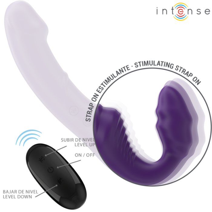 INTENSE - JILL VIBRADOR DOBLE 20 CM VIOLETA CONTROL REMOTO - CandyHot - Foto 4