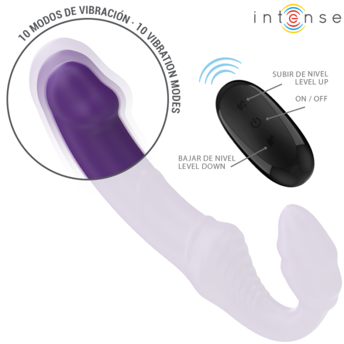 INTENSE - JILL VIBRADOR DOBLE 20 CM VIOLETA CONTROL REMOTO - CandyHot - Foto 5