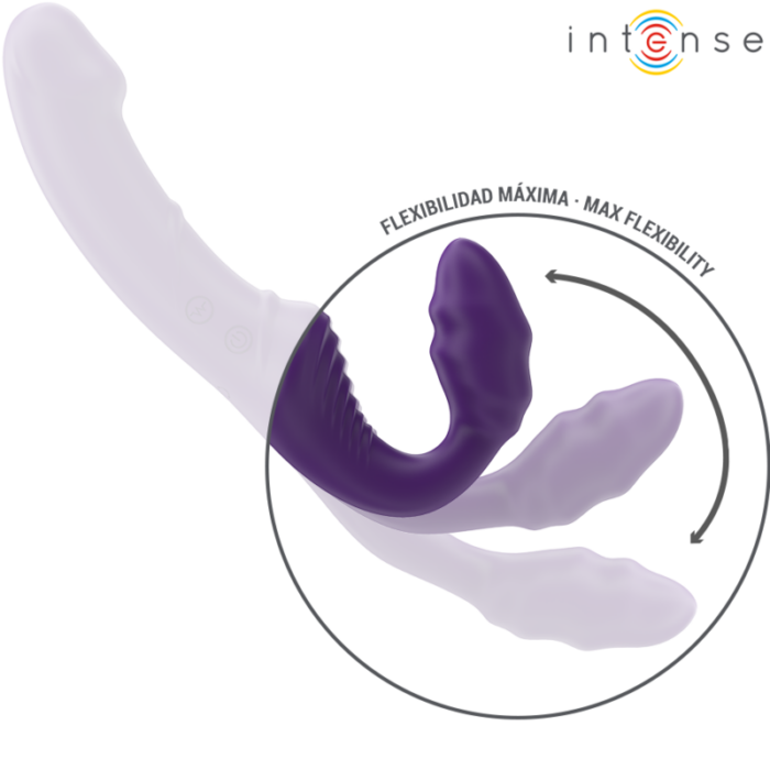 INTENSE - JILL VIBRADOR DOBLE 20 CM VIOLETA CONTROL REMOTO - CandyHot - Foto 6