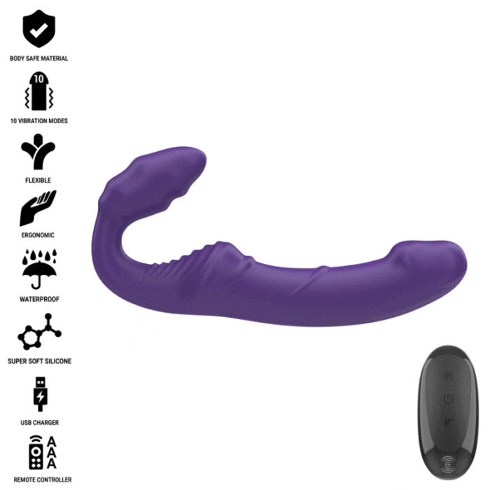 INTENSE - JILL VIBRADOR DOBLE 20 CM VIOLETA CONTROL REMOTO - CandyHot - Foto 1