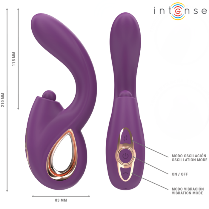 INTENSE - LALI VIBRADOR PUNTO G MULTIFUNCIÓN ESTIMULACIÓN & EMPUJE & VIBRACIÓN MORADO - CandyHot - Foto 5