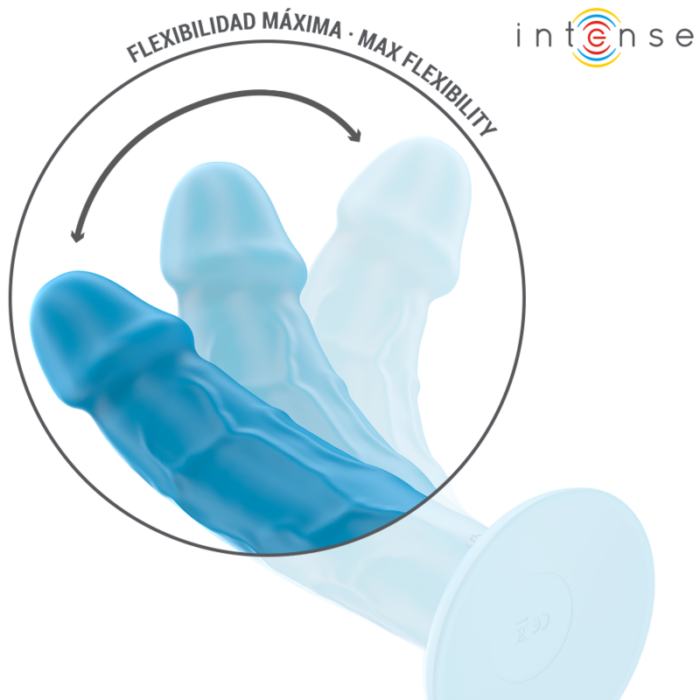 INTENSE - PHOEBE VIBRADOR REALÍSTICO 10 VIBRACIONES AZUL CONTROL REMOTO - CandyHot - Foto 4