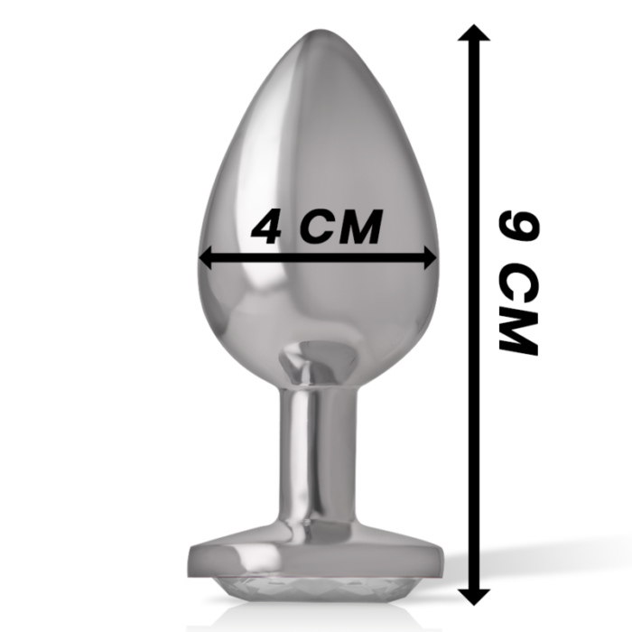 INTENSE - PLUG ANAL METAL ALUMINIO CON CRISTAL PLATA TALLA L - CandyHot - Foto 6