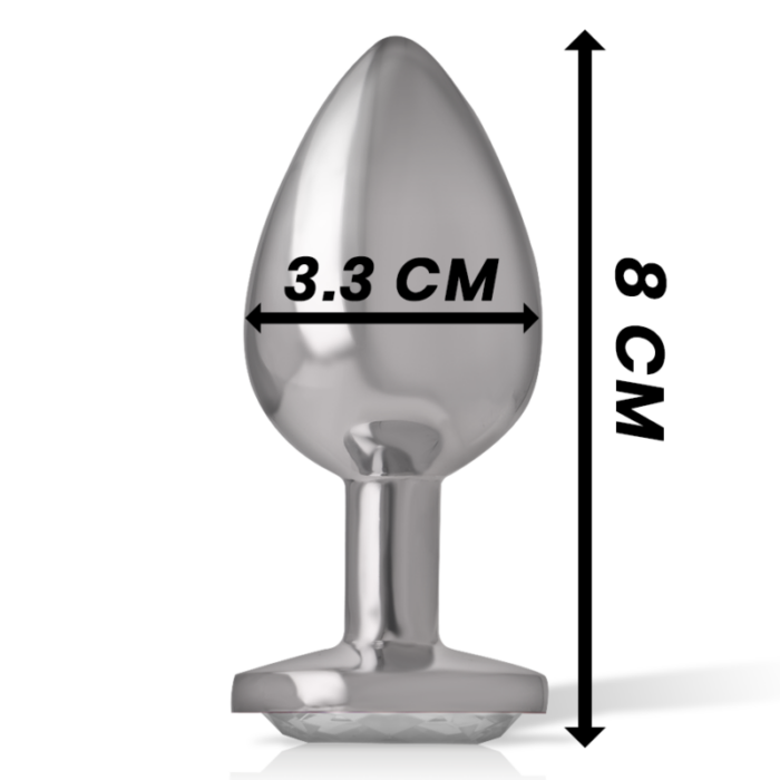 INTENSE - PLUG ANAL METAL ALUMINIO CON CRISTAL PLATA TALLA M - CandyHot - Foto 6