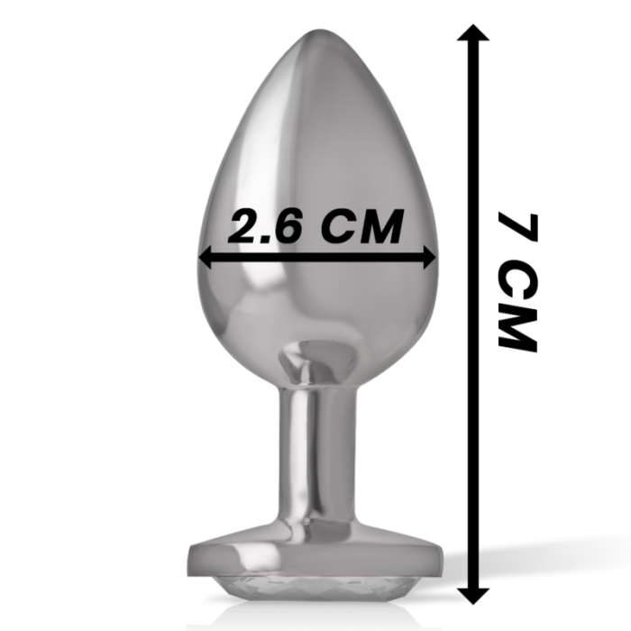 INTENSE - PLUG ANAL METAL ALUMINIO CON CRISTAL PLATA TALLA S - CandyHot - Foto 6