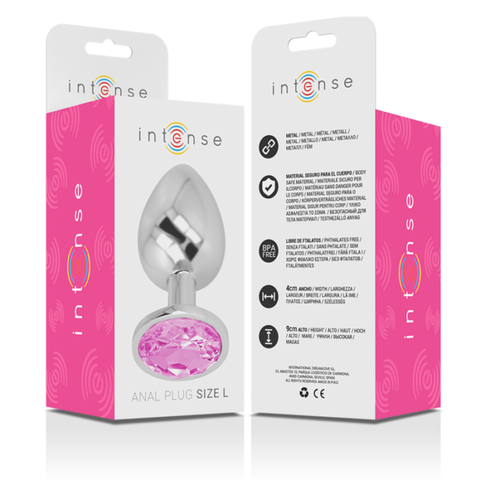 INTENSE - PLUG ANAL METAL ALUMINIO CON CRISTAL ROSA TALLA L - CandyHot - Foto 6