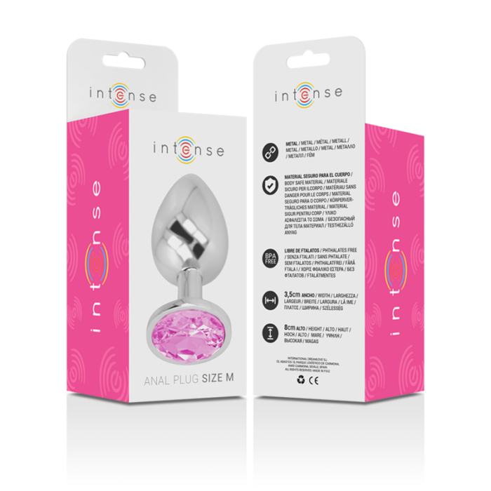 INTENSE - PLUG ANAL METAL ALUMINIO CON CRISTAL ROSA TALLA M - CandyHot - Foto 6