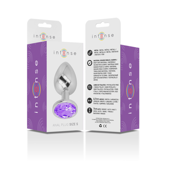 INTENSE - PLUG ANAL METAL ALUMINIO CON CRISTAL VIOLETA TALLA S - CandyHot - Foto 6