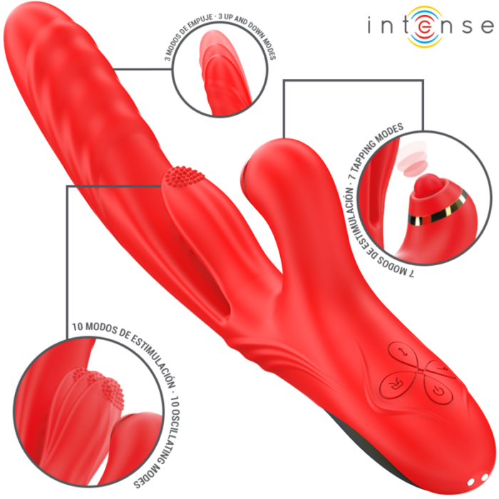 INTENSE - ROSALIA VIBRADOR MULTIFUNCIÓN 3 EN 1 ROJO - CandyHot - Foto 1