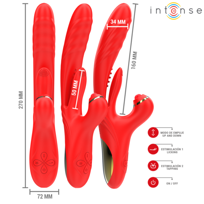 INTENSE - ROSALIA VIBRADOR MULTIFUNCIÓN 3 EN 1 ROJO - CandyHot - Foto 2
