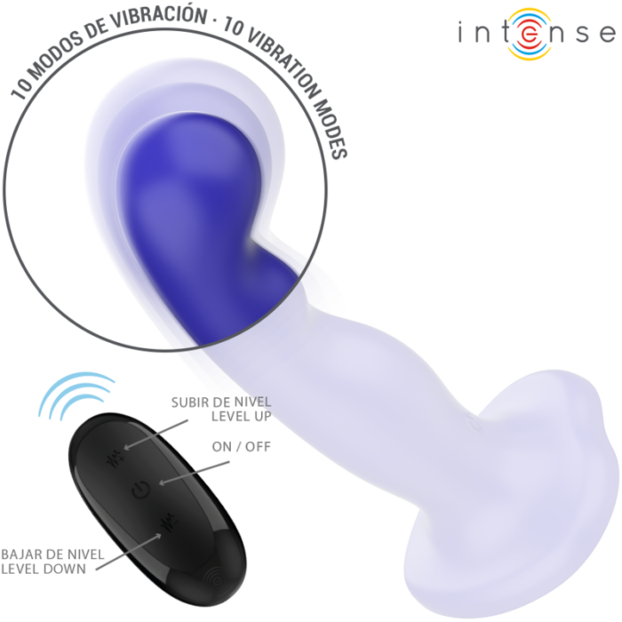 INTENSE - SHORTY VIBRADOR CON VENTOSA AZUL CONTROL REMOTO - CandyHot - Foto 3