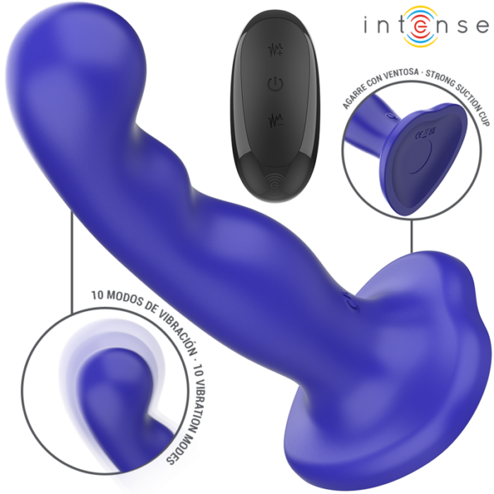 INTENSE - SHORTY VIBRADOR CON VENTOSA AZUL CONTROL REMOTO - CandyHot - Foto 1