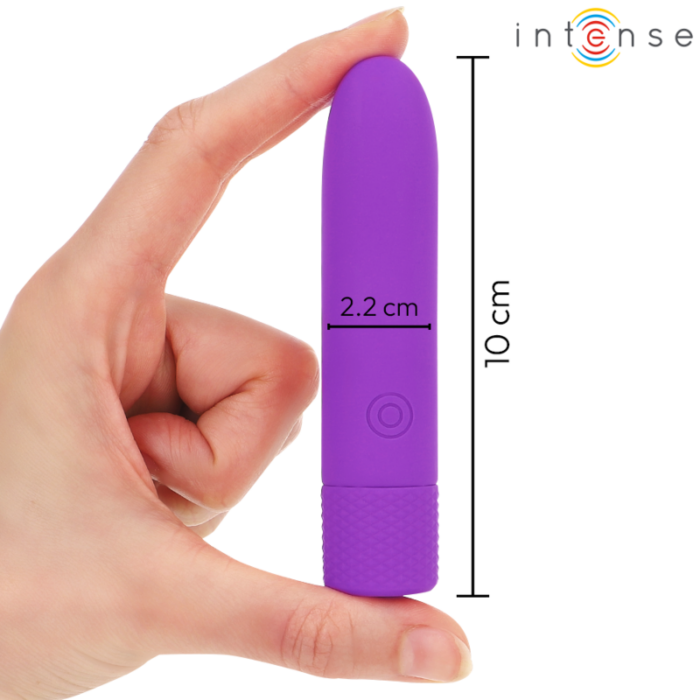 INTENSE - SYMONE BALA VIBRADORA RECARGABLE POR USB 8 VIBRACIONES MORADO 10 X 2.2 CM - CandyHot - Foto 4
