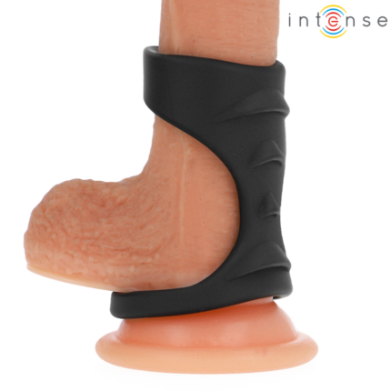 INTENSE - THEO ANILLO DOBLE PARA PENE SILICONA NEGRO MODELO 3 - CandyHot - Foto 2