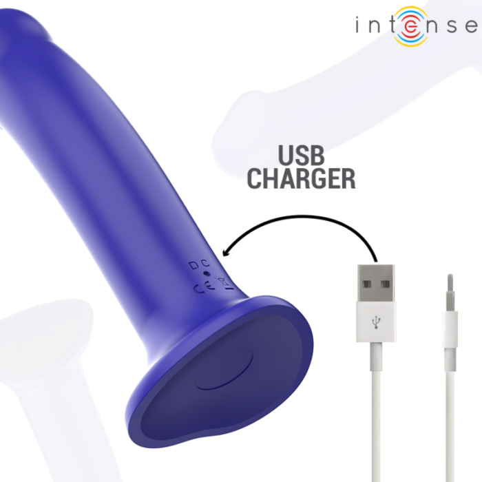 INTENSE - VICTORIA VIBRADOR CON VENTOSA 10 VIBRACIONES AZUL OSCURO CONTROL REMOTO - CandyHot - Foto 6