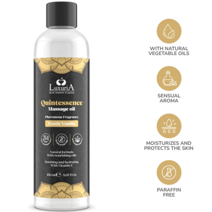 INTIMATELINE LUXURIA - ACEITE DE MASAJES VAINILLA EXÓTICA 150 ML - CandyHot - Foto 4