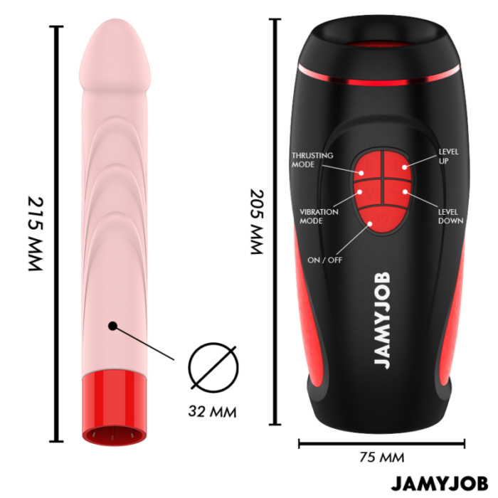 JAMYJOB - PYSTON BASE MASTURBADOR AUTOMÁTICO CON DILDO CONTROL REMOTO - CandyHot - Foto 5